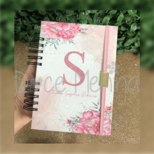 Agenda Floral com Inicial do Nome Modelo 2
