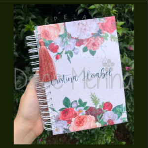 Agenda Floral com Inicial do Nome Modelo 5