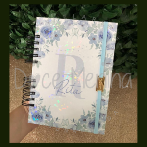 Agenda Floral com Inicial do Nome Modelo 6